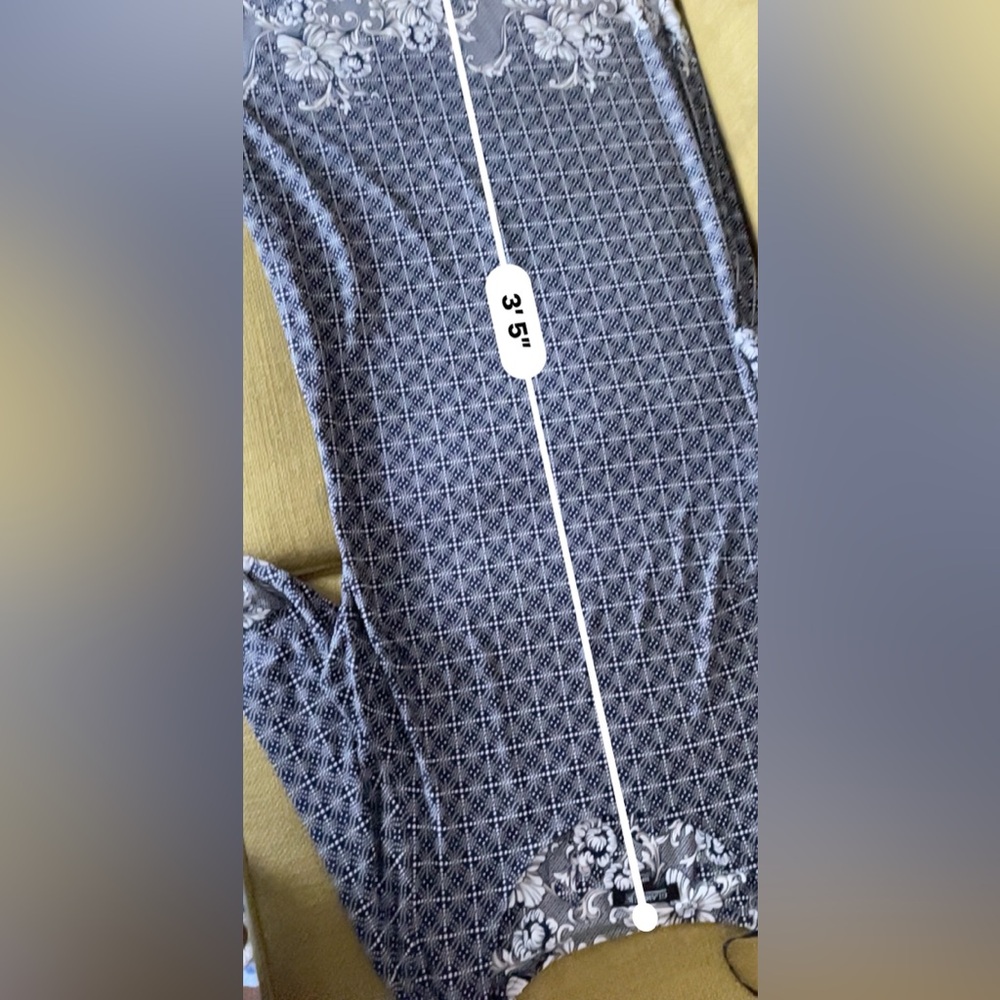 Glamour Dress Women Size 14P Navy Gray White Print Slim Cut Trumpet Sleeves - Picture 11 of 11